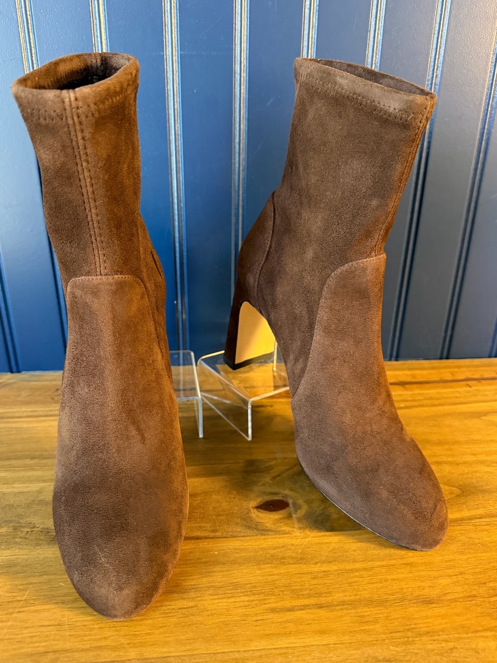 Stuart Weitzman Babette Bootie 85 Walnut Suede Ankle Boots Size 5.5